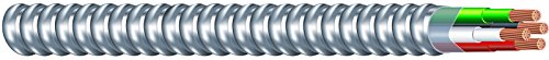 Image of Southwire 68583421 Armorlite Armored Cable, 12 AWG Cable, 3 -Conductor, Copper Conductor, THHN /THWN Insulation