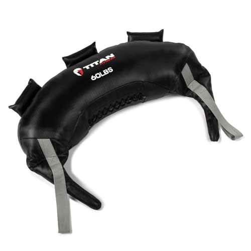 Titan Fitness 50 LB Functional Training Swing Bag, PU Material Bulgarian Power Sand Bag, Multiple Grips for Squats, Lunges, Throws, and More