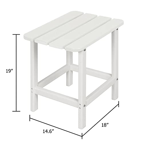 Bps Outdoor Side Table Square Adirondack Side Table Patio End Table Weather Resistant For Patio, Pool, Porch #TOP2