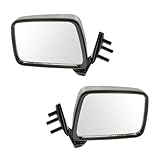 2 Piece Driver and Passenger Side Mirror Assembly Set Manual Folding Manual Adjustment Non-Heated No Memory Chrome Compatible with 1986-1994 Nissan D21 1995-1997 Pickup