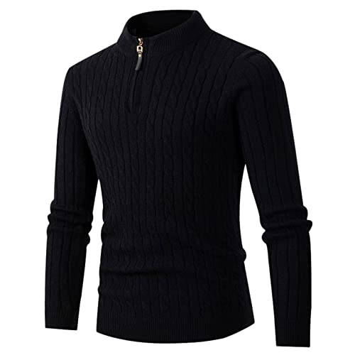 Mens Crewneck Pullover Sweater Knitting Versatile Stand Long Sleeve Cardigan Sweater Mens Crewneck Pullover
