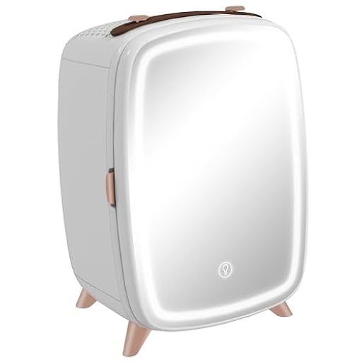 HOMCOM Nevera para Cosméticos 6L Nevera Pequeña 9V para Enfriar con Puerta con Espejo y Luces LED Ajustable en 3 Niveles Mini Frigorífico para Belleza Maquillaje Bebidas 24,3x19,4x35,6 cm Blanco | Ya disponible en tu tienda friki favorita! En mundofriki.es!