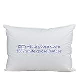 Down Etc Luxury Hotel Side or Back Sleepers 235-Thread Count 100% Down-Proof Soft Preshrunk Cotton Fabric 25/75 Goose Down & Feather Pillows for Sleeping, Queen (Pack of 1), White