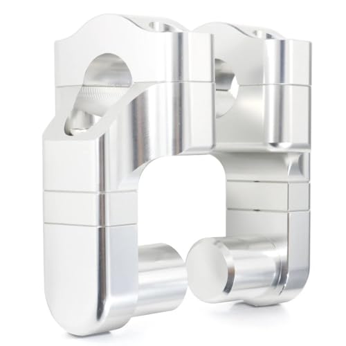 Réhausseurs guidon rotatifs 22 mm en alliage d'aluminium argent pour moto haut de gamme Suzuki - 3