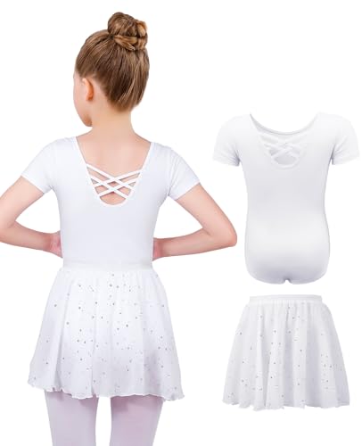 MYSSUCI Ballettkleidung Mädchen Ballettkleid Kinder Kurzarm Baumwolle...