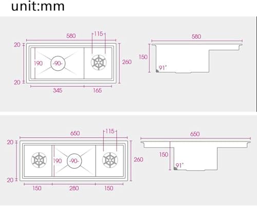 Évier de cuisine sous plan compact pour studio et petite kitchenette