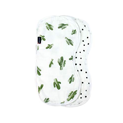 Image of Bebe au Lait Oh So Soft Muslin Baby Burp Cloth Set, Saguaro and Dottie