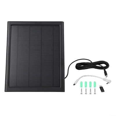 6W 6V Solar Panel Ring Cam & Spotlight Cam, Monocrystalline with Type C Cable, Weatherproof Outdoor Supply Kit(Black)