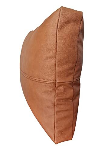 Italienische Lederkissen in brauner Farbe Echt Leder Kissen Dekokissen Echtleder Rückenkissen Rindsleder Sofa Couch Leder Zierkissen Lederkissen Modell P&Z4EL Leder Mondial 5329 (30 x 40 cm)