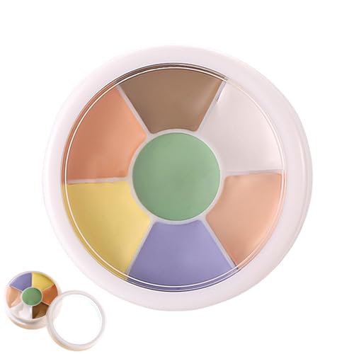 Jinyilwn クリームコンシーラーファンデーションパレット、カラーコレクションパレット - クリーム メイクアップ パレット コンシーラー パレット | クリーム フェイス パレット ウォータープルーフ ハイライター、一日中着用できるメイクアップ コン