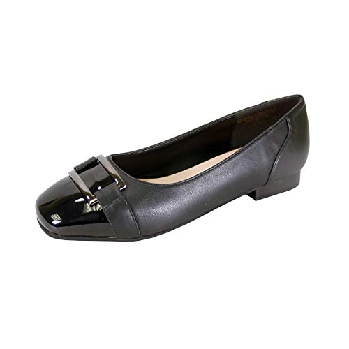 Peerage Tonya Women's Wide Width Comfort Leather Dress Flats