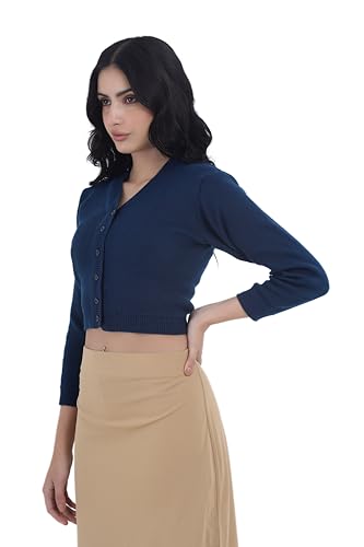 Image of Women Winter Wear V-Neck Full Sleeves Regular Fit Woollen Blouse
