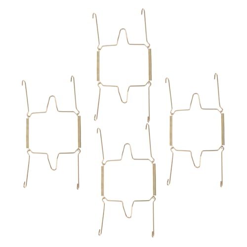 GRIRIW Plate Hangers 4 Pack U-shaped Spring Hooks Decorative Plate Holders Easy Install for Kitchen Decor