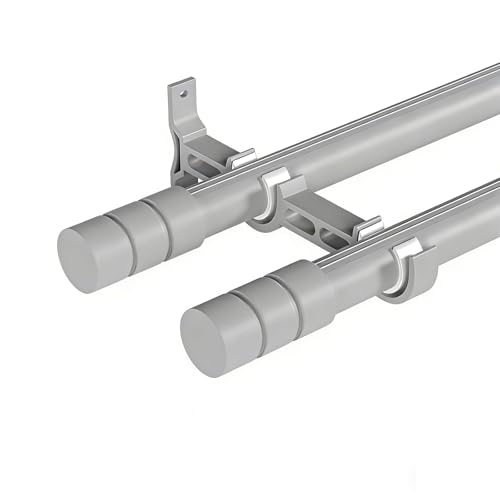Varilla de aluminio de 28 mm con soportes empotrados, 1,6 mm de grosor, mate, para dormitorio, sala de estar, oficina, 150 cm de longitud
