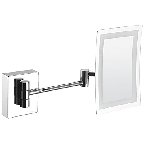 Espejo de Maquillaje Cuadrado con Luz LED y Aumento 3X