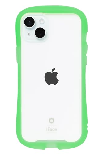 iFace Reflection Neo iPhone 15 Plus ケース クリア 強化ガラス (クリアグリーン)【アイフェイス アイフォン15plus 用 iphone15プラス 用 カバー 韓国 耐衝撃 透明 ストラップホール ネオンカラー 蛍光】
