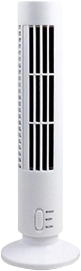 Cabilock Mini Portable Tower Fan Bladeless Electric Cooling Air Conditioner with Oscillating Function for Home Office and Travel White