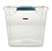 Rubbermaid Clever Store Latching Storage Tote Container, Clear, 30-Qt (FG3Q2500CLMCB)