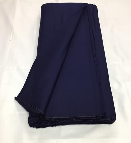 Image of BKRKJ Women's Rayon Cotton Unstitched Fabric by Meter for Sewing Suit Salwar Chudidar Patiyala Kurti Shirt Kameez Blouse Kurta Pyjama (4 Meter, Navy Blue)