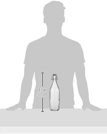 Bormioli Rocco Giara Glass Bottle with Airtight Clamp Lid, 33.75 oz - BPA-Free Bottle for Infused Drinks, Juices, Dressings, Decorative Glass Storage, Leakproof Glassware - Made in Italy (Clear) - Image 2