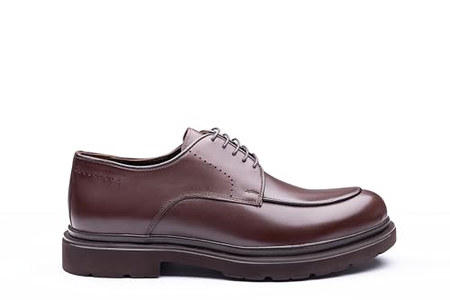 Image of Men's Black Leather Derby Shoes - Handmade Premium Design with Lightweight Comfort Sole