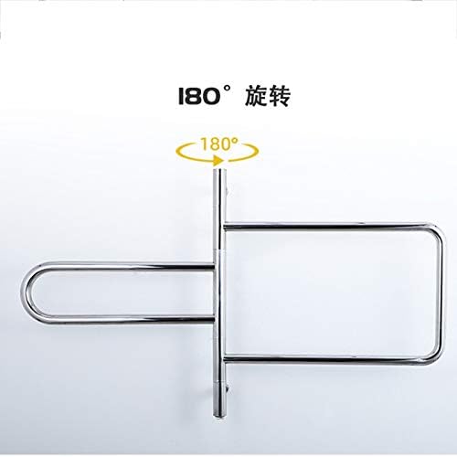 Electric Heated Towel Rack Wall Mounted 180° Rotatable Stainless Steel Constant Temperature Automatic Drying Towel Warmer for Bathroom Hardwired Connection image 4