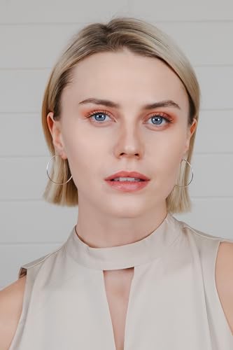 Hoops & Loops 925 Sterling Silver Open 1.5mm Thin Polished Round C-Hoop Earrings | Silver, Yellow, Rose Gold Flashed Sterling Silver 15mm 20mm 25mm 35mm 45mm2