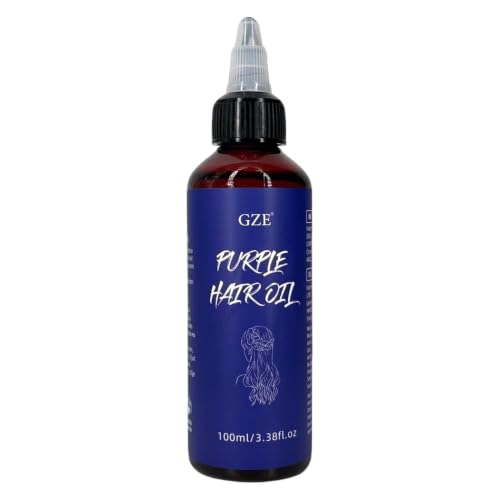 GZE Purple Toning Hair Oil for Blonde & Lightened Hair - Brass Neutralizer with Kojic Acid & Aloe 100ml/3.38 fl.oz Color-Depositing Treatment to Neutralize Yellow & Brighten