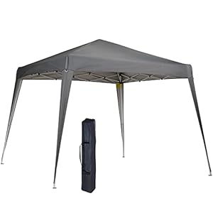 Outsunny partytent paviljoen vouwtent partytent incl. draagtas 3 x 3 m staal grijs