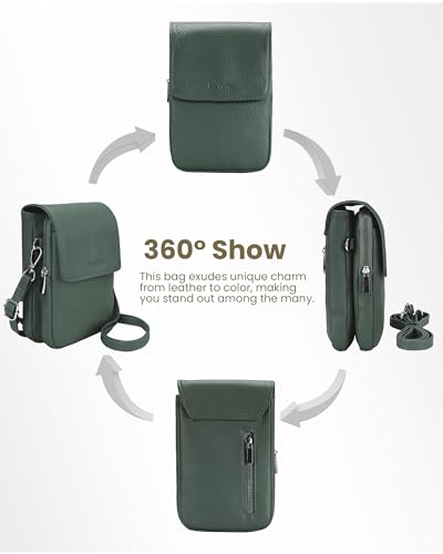 Image of befen Genuine Leather Crossbody Bags for Women, Cell Phone Cross body Purse Bag with RFID Blocking Card Slots