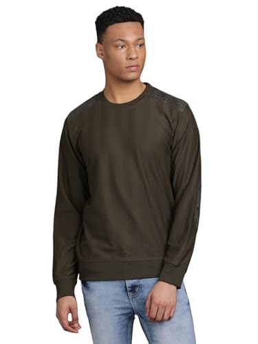 Sweat-shirt pour homme Turtle 100% coton col cheminée vert olive taille 42