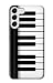 R3078 Black and White Piano Keyboard Case Cover for Samsung Galaxy S23 Plus