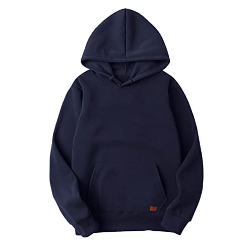 Mens Fashion Hoodies & Sweatshirts, Cotton Fleece Hooded Casual Long Sleeve Basic Pullover Drawstring Tops with Kanga Pocket4