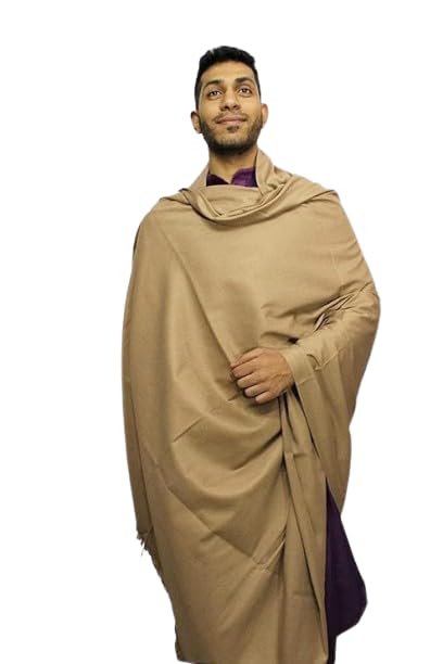 hometail Mens Woollen Warm Shawls Meditation Dushala Lohi Soft Comfortable Stole (Beige)-picture-26