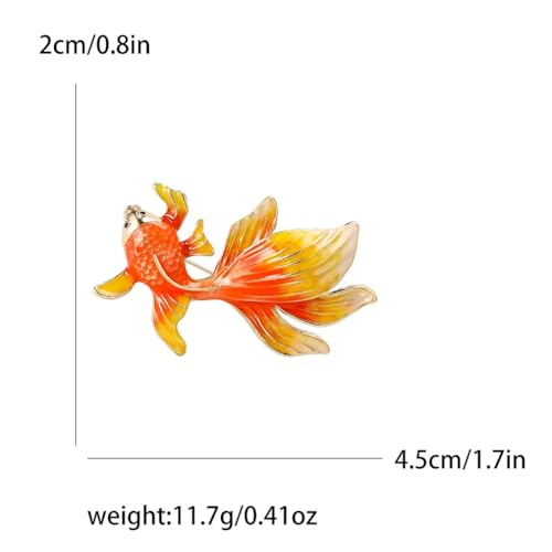 Image of Goldfish Brooch Pins for Women, Lucky Koi Carp Fish Brooch Pin, Cute Goldfish Animal Brooch Lapel Pin, Bohemian Goldfish Brooches Pins for Women Hat Bag Suit Dress Accessories