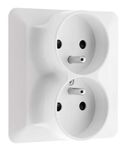 Zenitech - Double prise 2P+T 16A monoposte - Blanc - Artezo