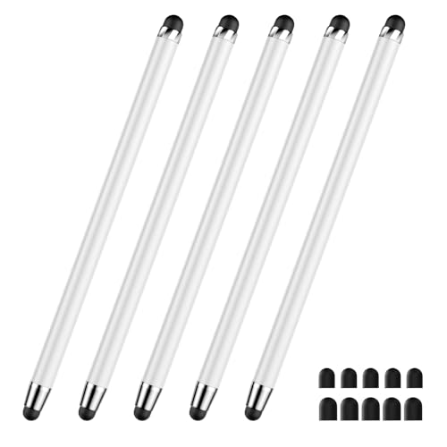 Image of Stylus Pen for Touchscreen,5 PCS Stylus,Stylus 2-in-1 High Sensitivity Precision Suitable for Touch Screens of iPhone /ipad /Android Tablet(White)