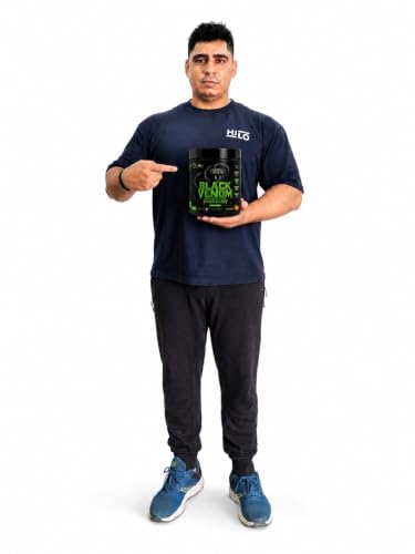 Image of Black Venom Pre-Workout Powder |Tangy Orange Flavour| Caffeine 280mg |25 Servings | 250 gm Pack of 5