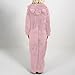 Hooded with Ear Pajamas for Women Solid Flannel Jumpsuit Pajama with Pocket Fashion Comfort Warm Fleece Sleepwear