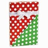 Reversible RED & GREEN POLKA DOTS Gift Wrap Wrapping Paper - 16ft Roll