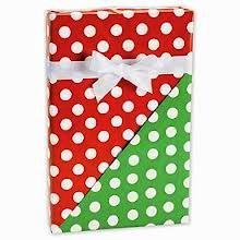 Reversible RED & Green Polka DOTS Christmas Gift Wrap Wrapping Paper - 16ft Roll