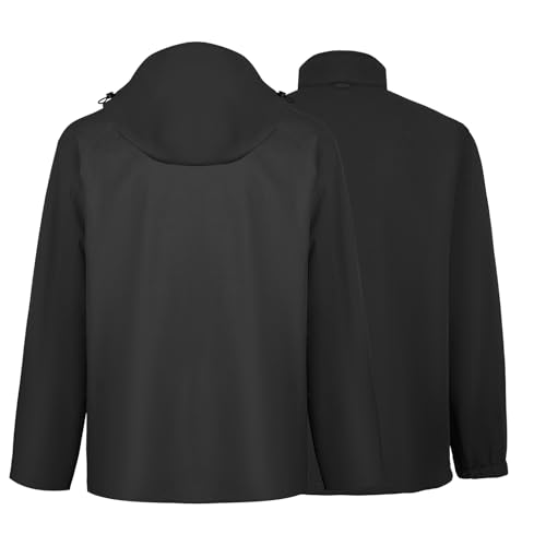 WORK IDEA Herren 3-in-1 Jacke, Wasserdicht (10000 mm Wassersäule), Atmungsaktiv, Winddicht mit Kapuze und Fleece-Innenjacke - Funktionsjacke für Wandern, Fahrrad, Camping und Outdoor