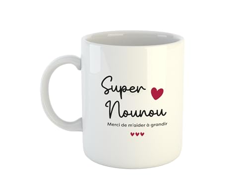 Kiribou Mug Super Nounou Merci de M'Aider à Grandir - Un Cadeau Touchant pour Une Nounou