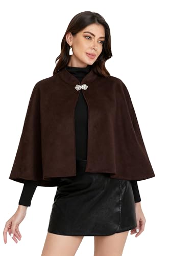 Short Cape for Womens Winter Warm Shawl Wraps Cardigan Dressy Cloak for Party2