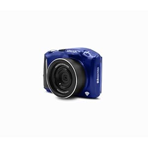 Minolta 64MP Digital Camera – 4K Ultra HD Video at 60FPS, 16x Digital Zoom, WiFi, CMOS Sensor, 3-inch LCD Display, Auto Exposure – Includes 32GB Memory Card, Rechargeable Battery (Blue)