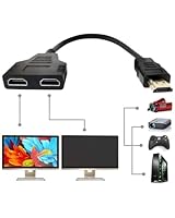 MDLSDE HDMI Splitter Adapter, 1080P HDMI Stecker auf Dual Buchse 1 auf 2 Wege Kabel Splitter Adapterkabel für HDTV LED LCD Monitor und Projektoren Unterstützt Gleichzeitige Anzeige Zwei Geräten