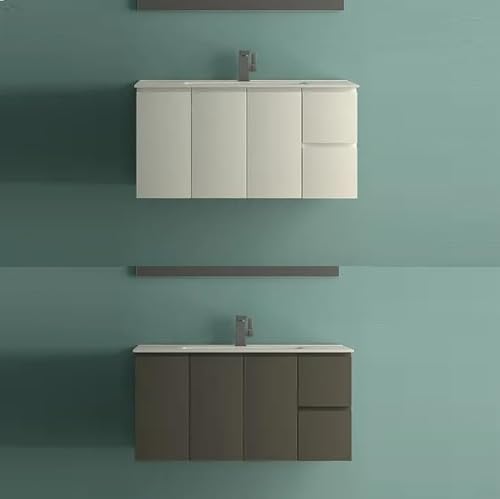 Bagno Italia Arredo Bagno da 100x36 cm SLIM sospeso mobile con lavandino 2 colori bianco grigio talpa I