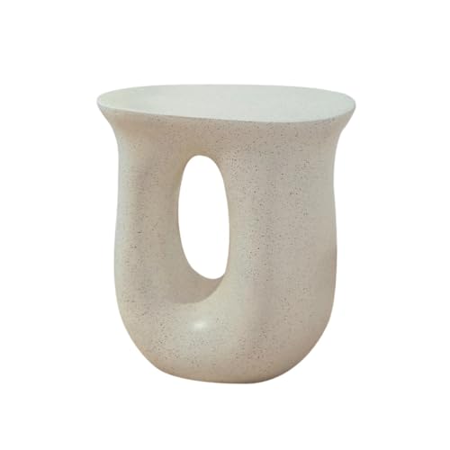 Giawkcaサイドテーブル、小さな丸いテーブル、クリエイティブな小さなコーヒーテーブル、クリームスタイルのソファサイドテーブル (U字型コーヒーテーブル)