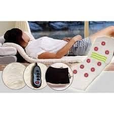 SARNESHWERAM Full Body Massage Mat with Heat 9 Vibrating Motors Massager Cushion with Remote for Neck Back Waist Leg Pain Relief Relaxation Therapy Mat Black 1