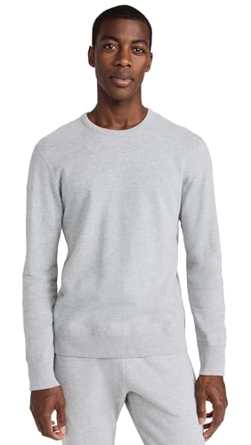 Men's Midweight Terry Slim Crewneck, Heather Grey, S